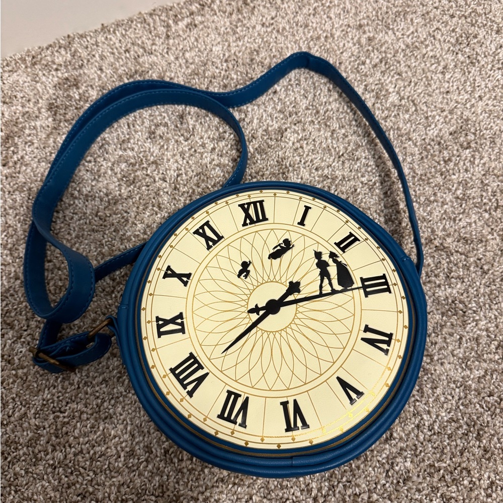 EUC Retired Loungefly Disney Peter Pan Clock Canteen Crossbody Bag